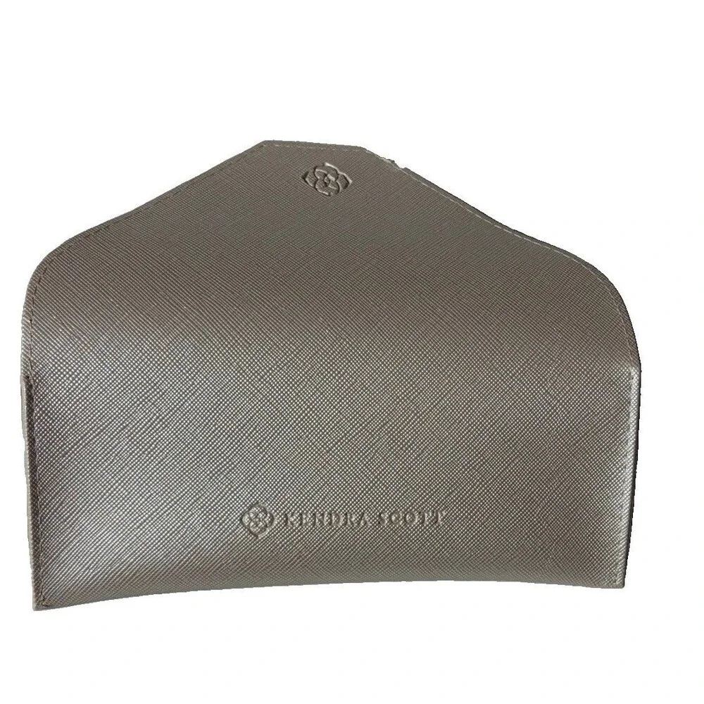 Kendra Scott Metallic Champagne Eyeglass Sunglasses Case Snap Envelope Logo